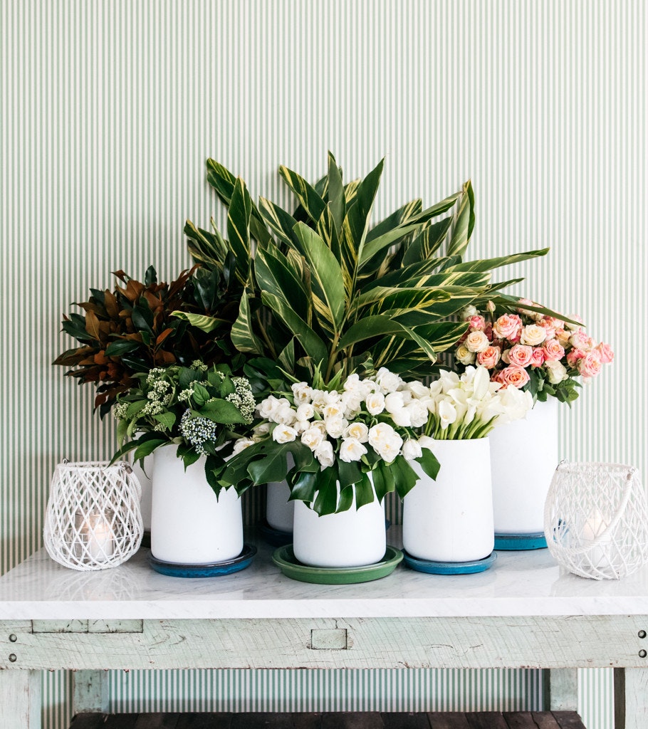 Floral and styling details inside the Boathouse.